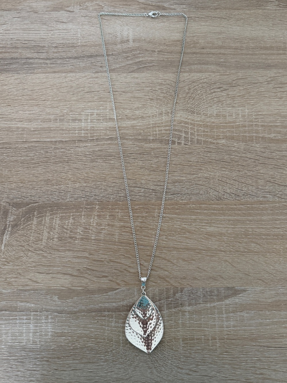Silver Leaf Pendant Necklace